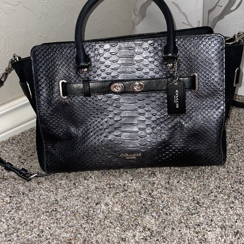Coach Embossed Crocodile Glitter Satchel